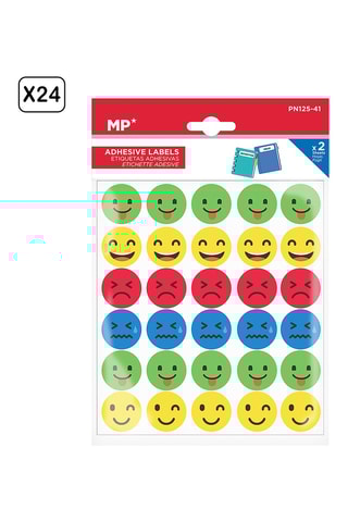 24 x 2 Vellen Zelfklevende Etiketten - Multicolor
