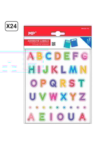 24 x 2 Vellen Zelfklevende Etiketten - Multicolor