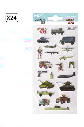 24 3D Stickers - 21 x 9,5 x 0,1 cm
