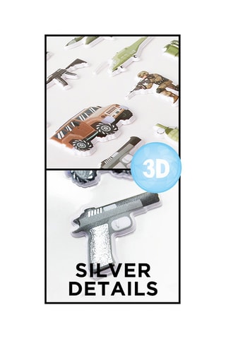 24 3D Stickers - 21 x 9,5 x 0,1 cm