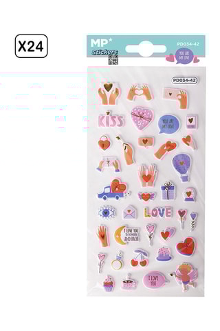 24 3D Stickers - 21 x 9,5 x 0,1 cm