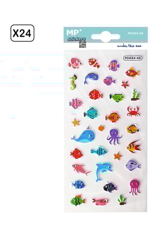 24 3D Stickers - 21 x 9,5 x 0,1 cm