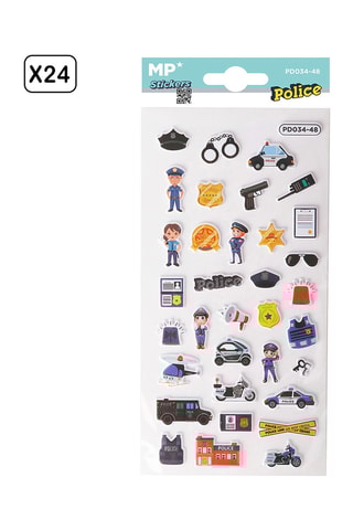 24 3D Stickers - 21 x 9,5 x 0,1 cm