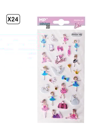 24 3D Stickers - 21 x 9,5 x 0,1 cm