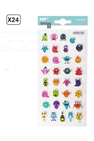24 3D Stickers - 21 x 9,5 x 0,1 cm