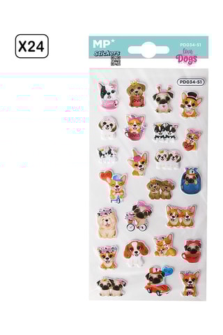 24 3D Stickers - 21 x 9,5 x 0,1 cm