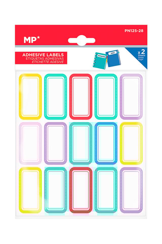 24 x 2 Vellen Zelfklevende Etiketten - Multicolor