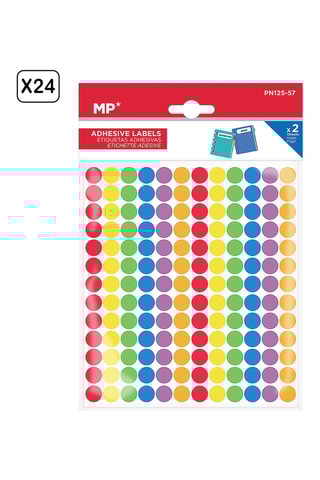 24 x 2 Vellen Zelfklevende Etiketten - Multicolor