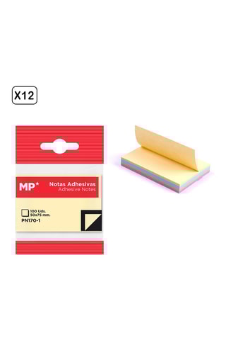 12 Zelfklevende Memoblaadjes - Multicolor - 50 x 75 mm