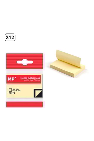 12 Zelfklevende Memoblaadjes - Geel - 50 x 75 mm