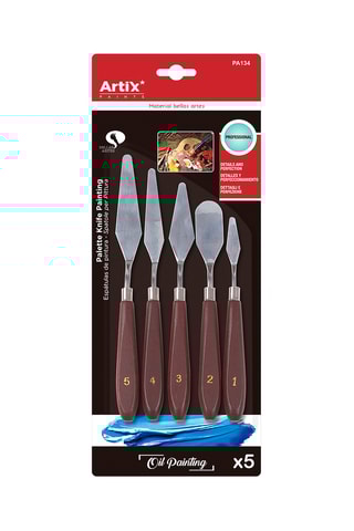 5 Houten Verfspatels