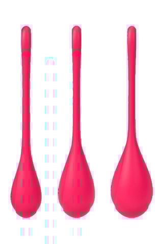 3 boules de geisha waterproof Yoni Power 1 - Rouge - 2 à 3 cm