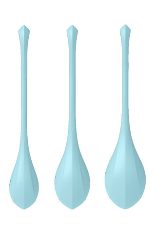 3 boules de geisha waterproof Satisfyer Yoni Power 2 - Bleu - 2 à 3 cm