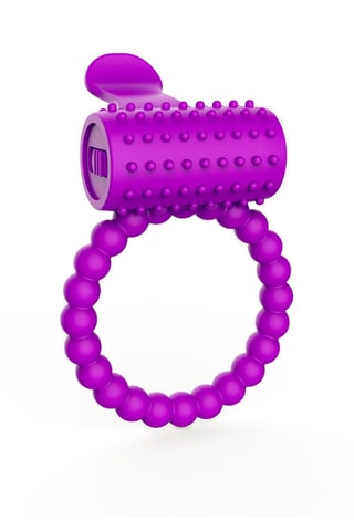 Anneau vibrant avec langue stimulatrice - Violet