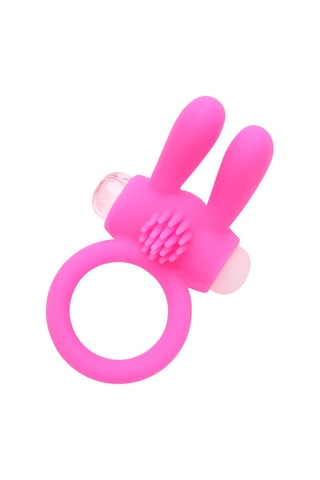 Anneau vibrant double stimulation - Rose et blanc