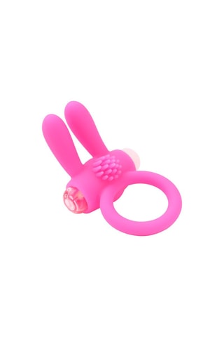 Anneau vibrant double stimulation - Rose et blanc