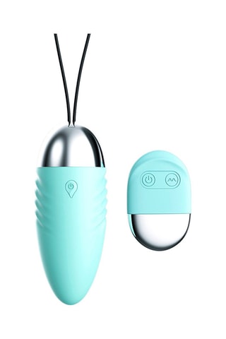 Œuf vibrant waterproof - Bleu clair et argenté - 9,5 cm