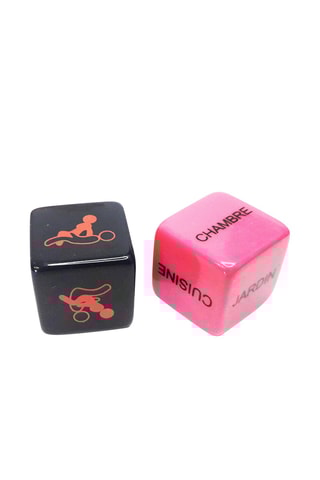 2 dés coquins - Noir et rose