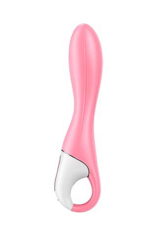 Vibromasseur Rabbit gonflable Air Pump Vibrator 2 - Rose et blanc - 5 cm
