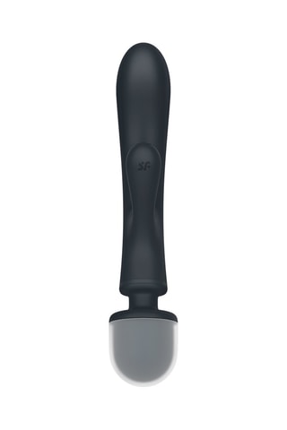 Vibromasseur Rabbit waterproof USB 2 en 1 en silicone Triple Lover - Noir - 24 cm