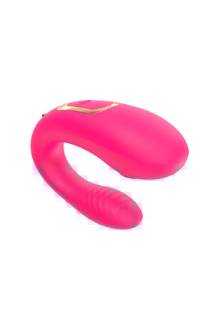 Vibromasseur de couple avec stimulateur clitoridien - Rose - 24 cm