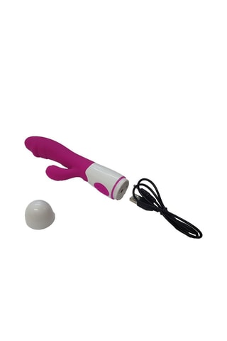 Vibromasseur Rabbit - Fuchsia - 19,5 cm
