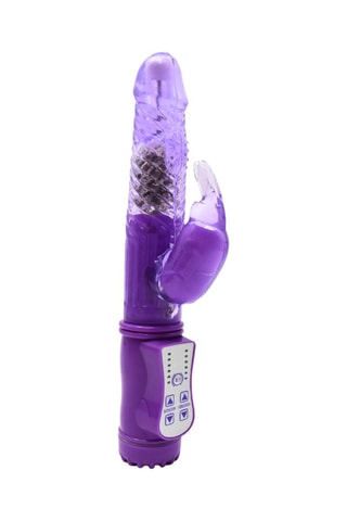 Vibromasseur Rabbit USB - Violet - 22,5 cm
