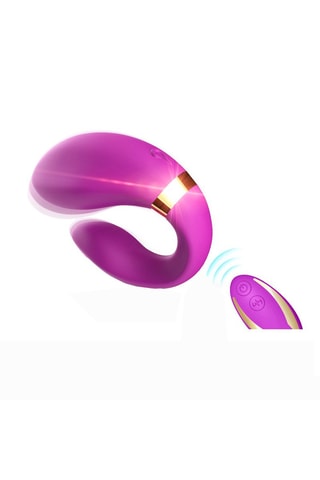 Vibromasseur pour couple avec télécommande Dreamy Toys forme U  -  Violet