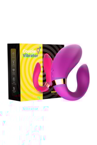 Vibromasseur pour couple avec télécommande Dreamy Toys forme U  -  Violet