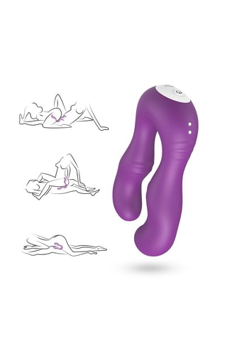 Double vibromasseur télécommandé - Violet - 29,5 cm