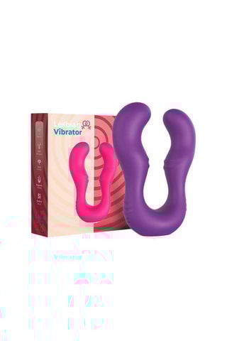 Double vibromasseur télécommandé - Violet - 29,5 cm