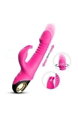 Vibromasseur Rabbit waterproof - Rose - 22,7 cm