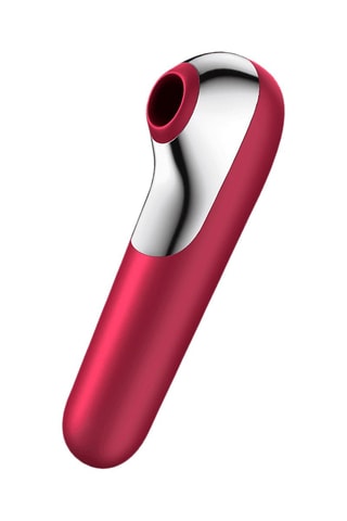 Vibromasseur et stimulateur 2-en-1 Satisfyer Dual Love - Rouge - 17,9 cm