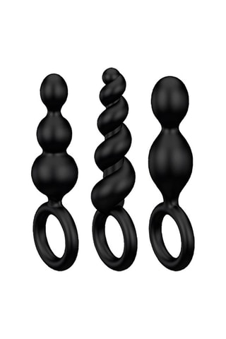 3 plugs Booty Call Satisfyer - Noir - 13,3 cm / 13,9 cm