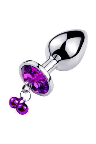 Plug anal bijou avec clochettes - Taille S - Violet et argenté