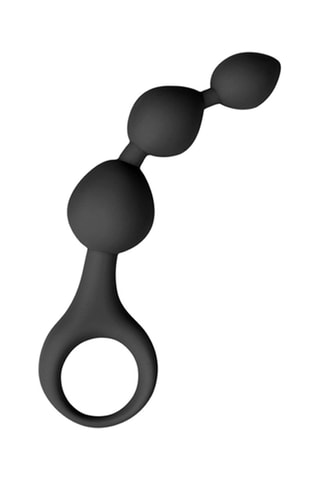 Plug anal chapelet - Noir - 14 cm