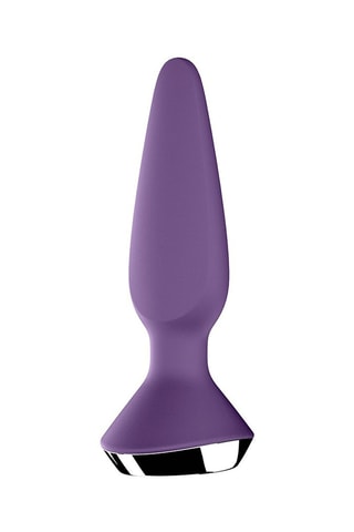 Plug anal vibrant waterproof Violet et argenté - 13,5 cm