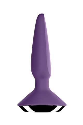 Plug anal vibrant waterproof Violet et argenté - 13,5 cm