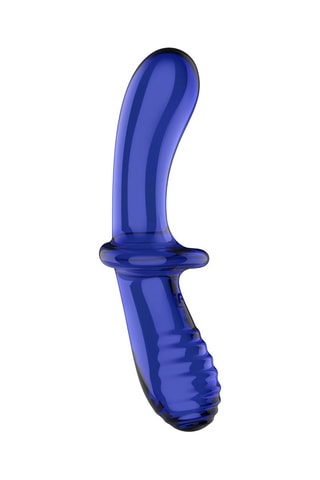 Godemiché en verre Double Crystal - Bleu - 19 cm