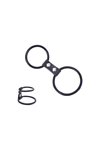 Double anneau pénien extensible waterproof - Noir