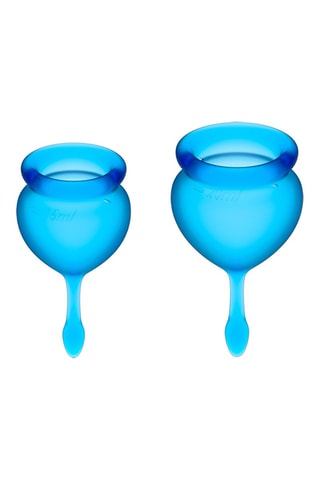 2 coupes menstruelles Satisfyer - Bleu - 15 et 20 ml