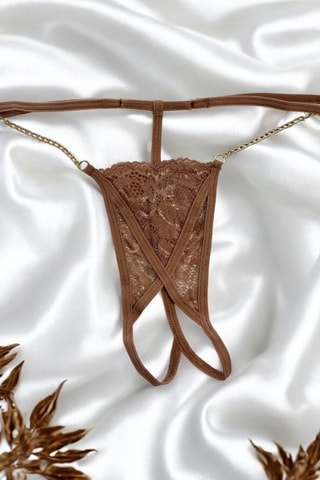String en dentelle - Taupe