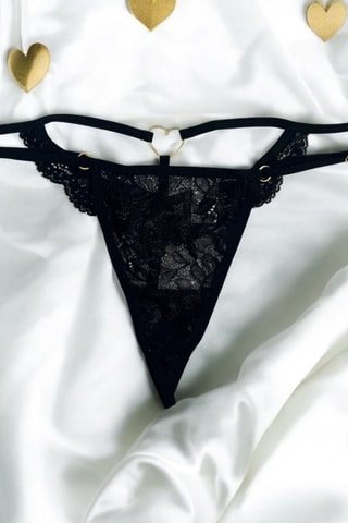 String en dentelle - Noir