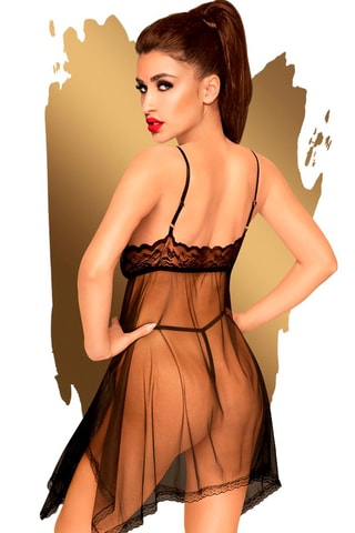 Nuisette et string assorti Naughty Doll - Noir