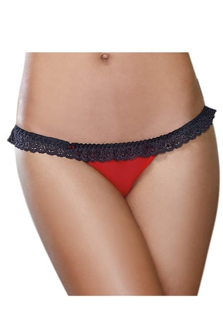 Culotte ouverte - Rouge et noir