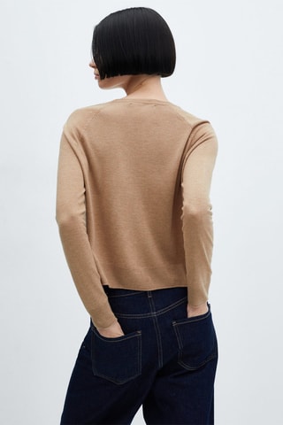 Pull-over maille fine col rond - Marron