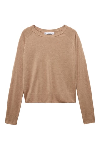 Pull-over maille fine col rond - Marron