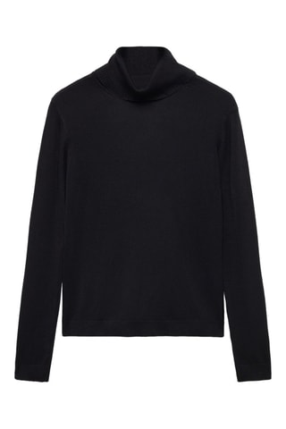 Pull-over maille fine col roulé - Noir