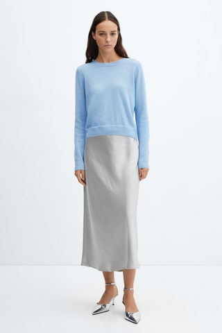 Pull-over maille col rond - Bleu ciel