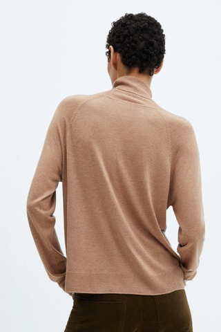 Pull-over maille fine col roulé - Marron